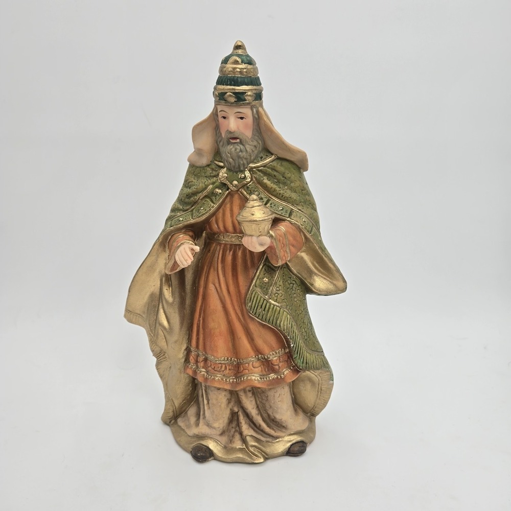 Holiday Workshop Nativity Wise Man Melchior Bisque Porcelain Figurine